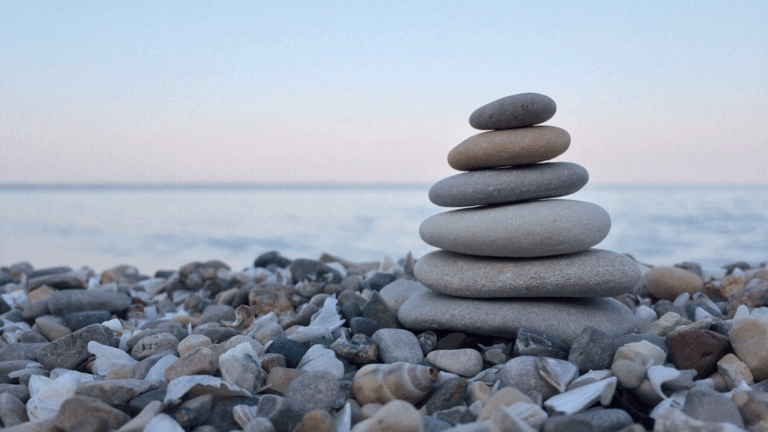Stacked balance stones symbolizing the body’s internal harmony and the balancing role of the endocannabinoid system